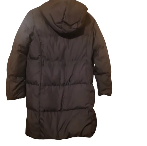 J. Crew Long Puffer Dark Brown Womens size Small  MISSING BELT - Picture 2 of 12